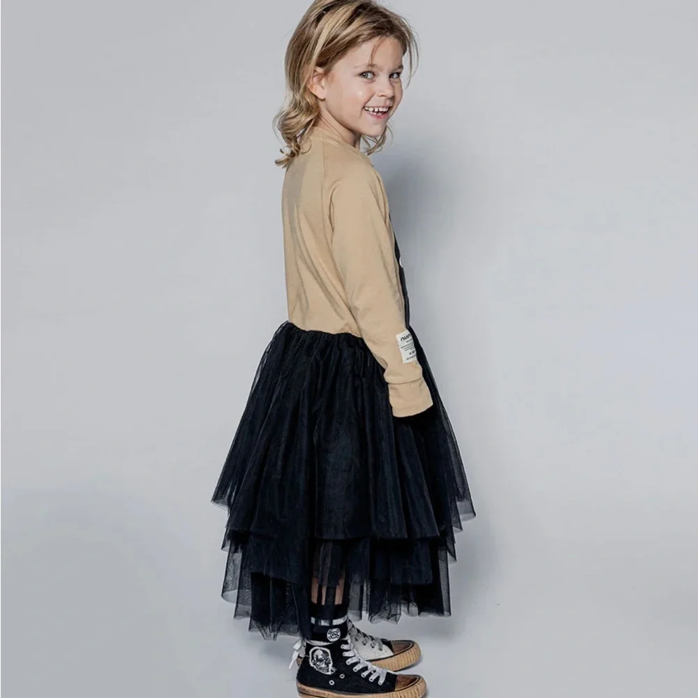 nununu Tan and Black Kids Casual Dress size Msrp $135